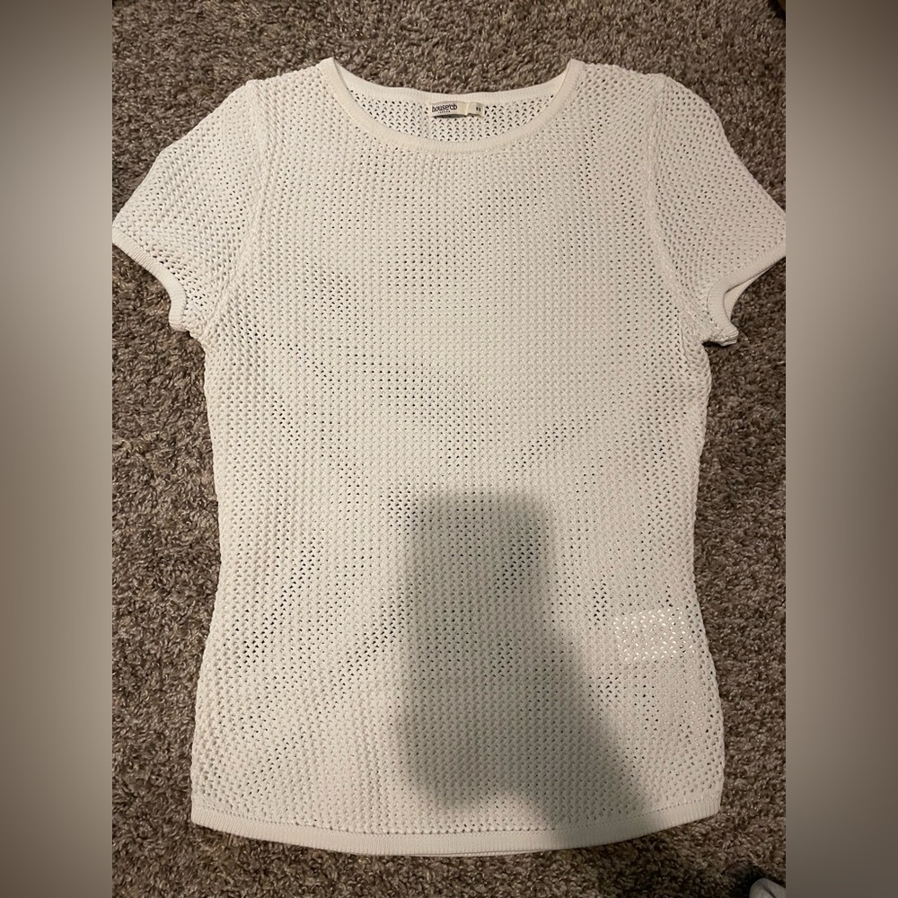 House of CB White Mesh Top